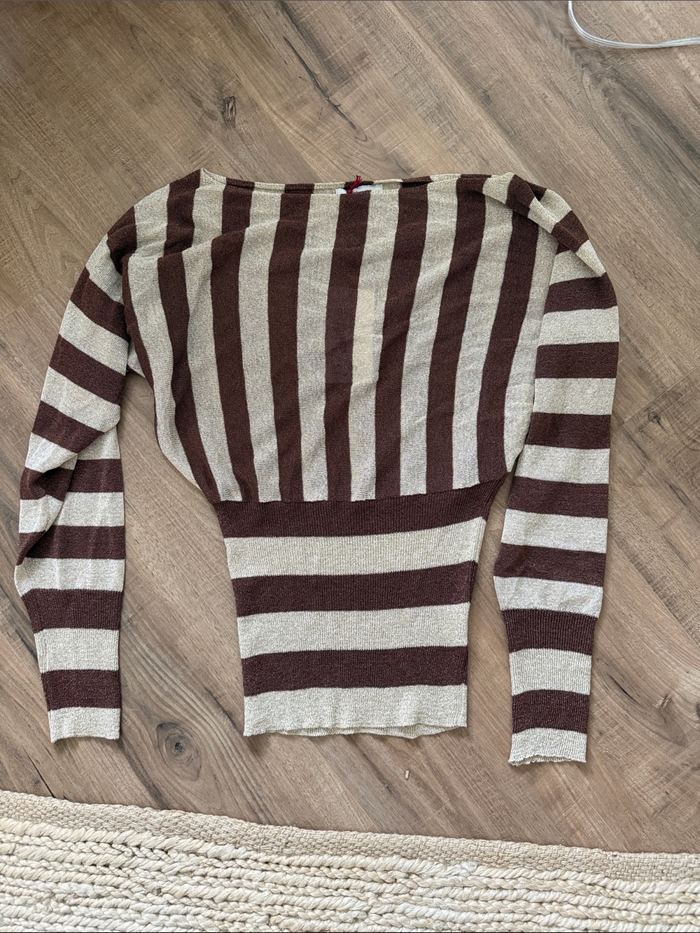 Striped Brown and Cream Women’s Knit Top